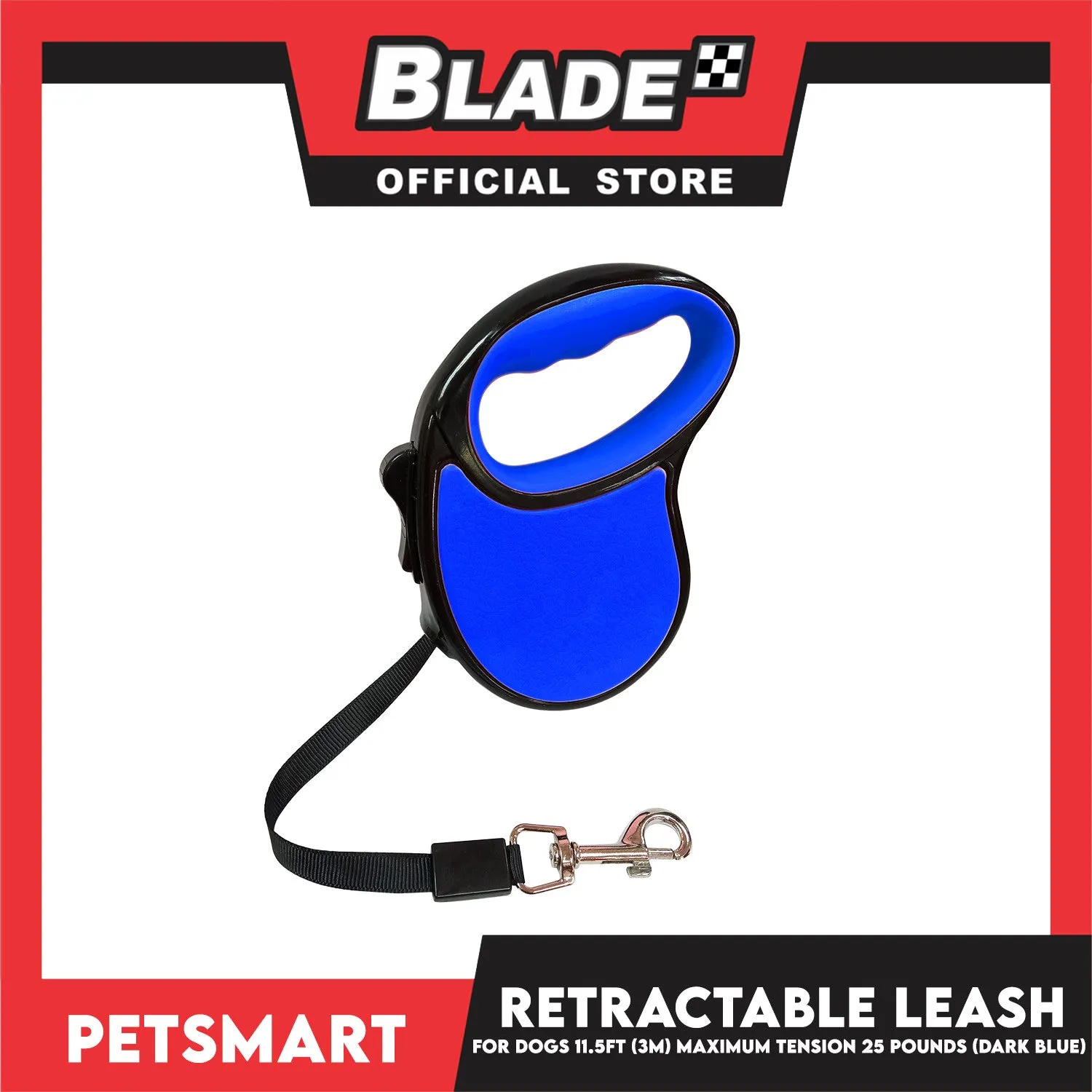 Retractable Leash for Dogs 11.5ft (3M) Maximum Tension 25pounds (Dark Blue)