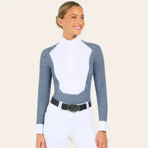 R.J. Classics Liv Long Sleeve Show Shirt | Blue Petal Dots