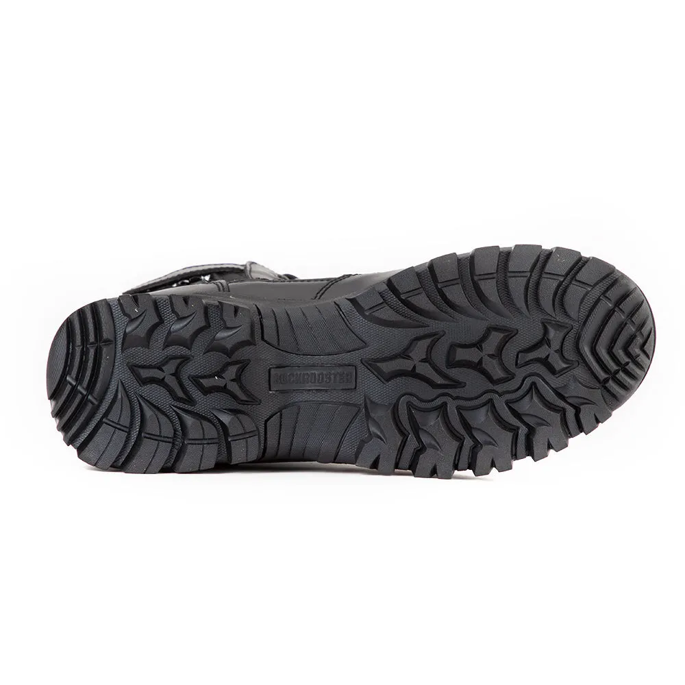 ROCKROOSTER Vega 8 inch Black Action leather Soft Toe Tactical Police Boots AB5317