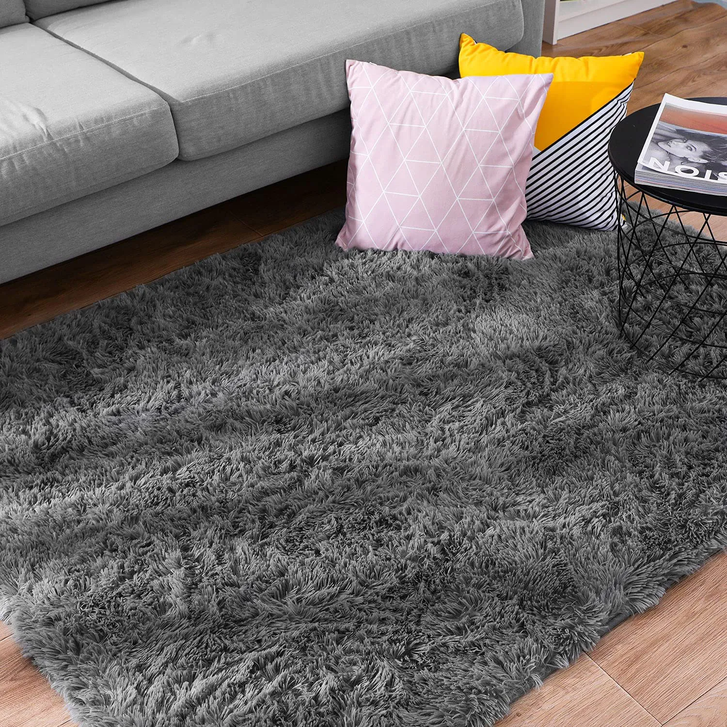 Rynx | Ophanie White Rugs For Bedroom, Girl Child Baby Shaggy Shag Fuzzy Soft Plush Blanket, Indoor Floor Living Room Rug For Youth Dorm Home Decor Aesthetics, Children's Room, 4 X 5.3 Feet