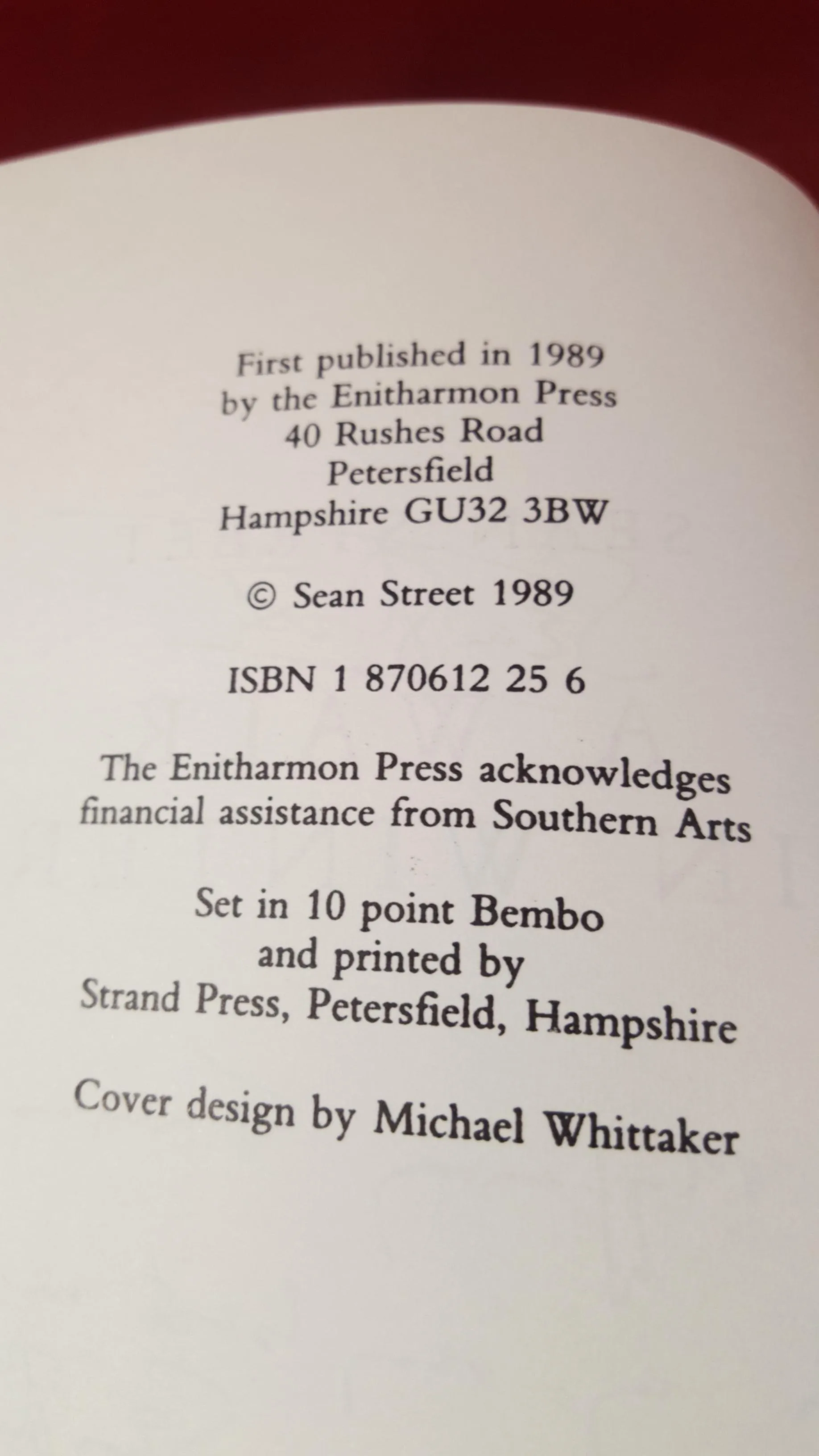Sean Street -A Walk in Winter, Enitharmon Press, 1989, Signed, Inscribed-Myfanwy Thomas