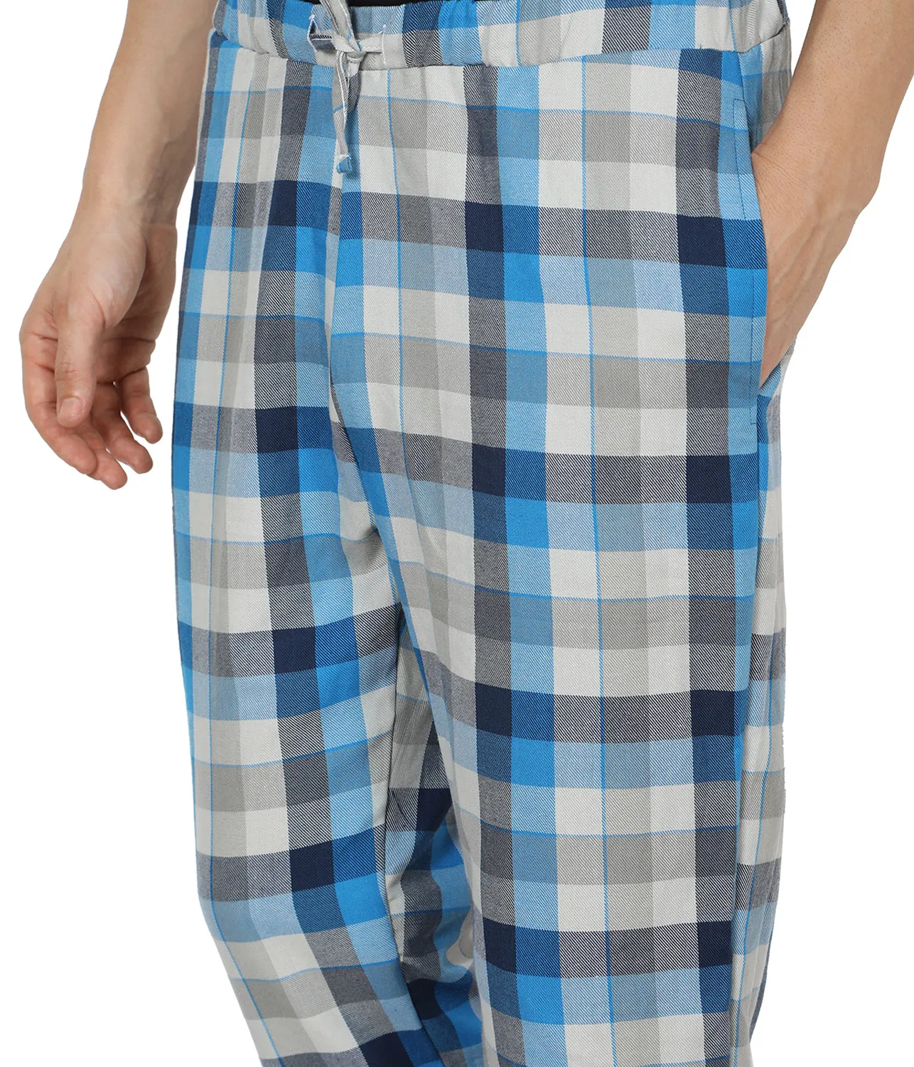 Semantic Mens Grey & Blue Checks Pyjamas