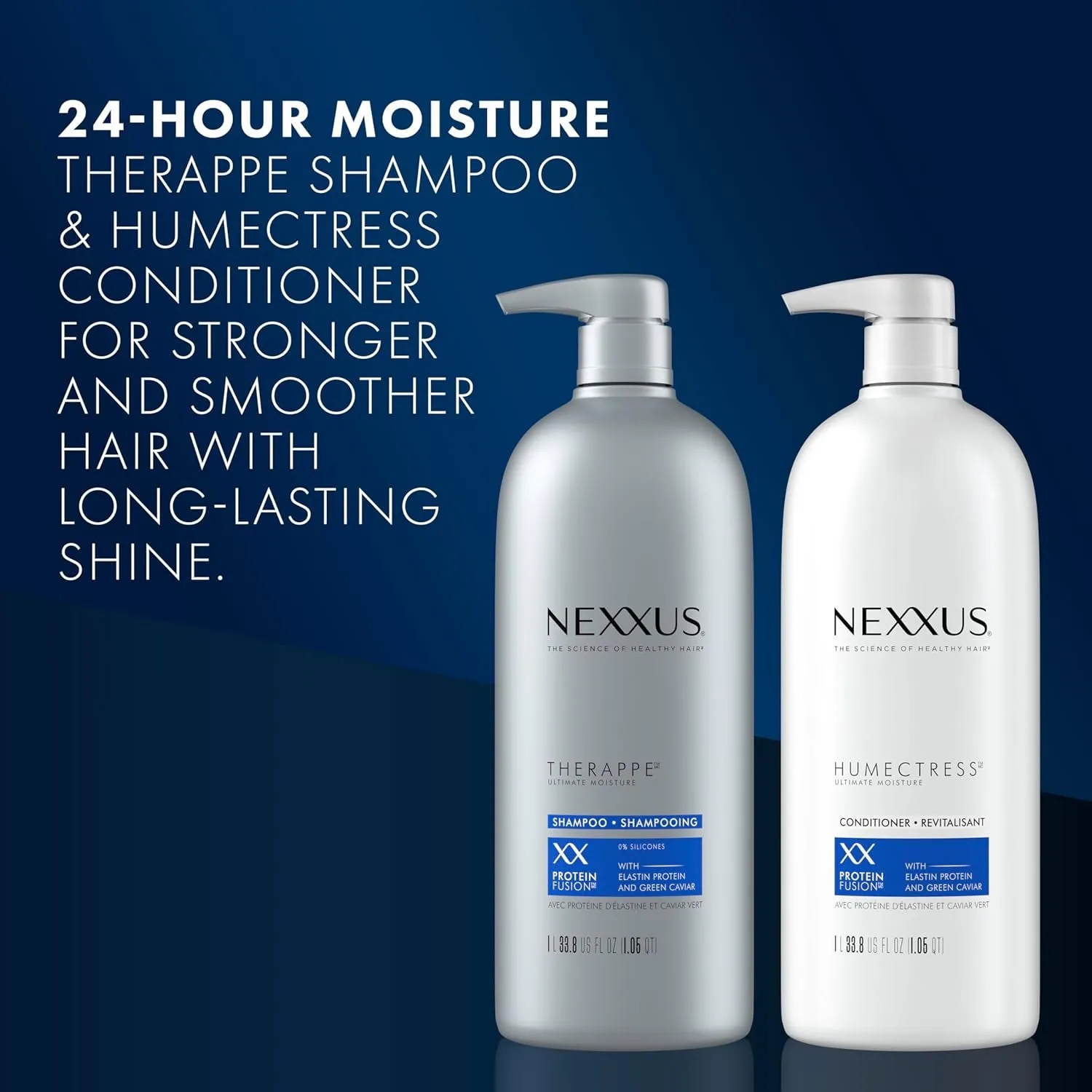 Shampoo and Conditioner Therappe Humectress 2 Count for Dry Hair Silicone-Free, Moisturizing Caviar Complex and Elastin Protein 33.8 Oz
