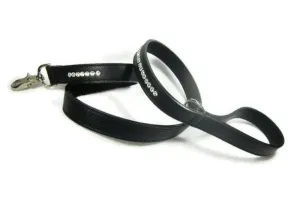 Shanti Leather Leash with Closely Spaced Crystals