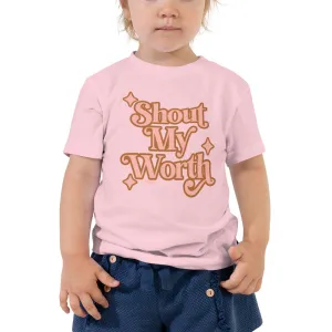 Shout My Worth (2022 Design in Pink) Kids Tee
