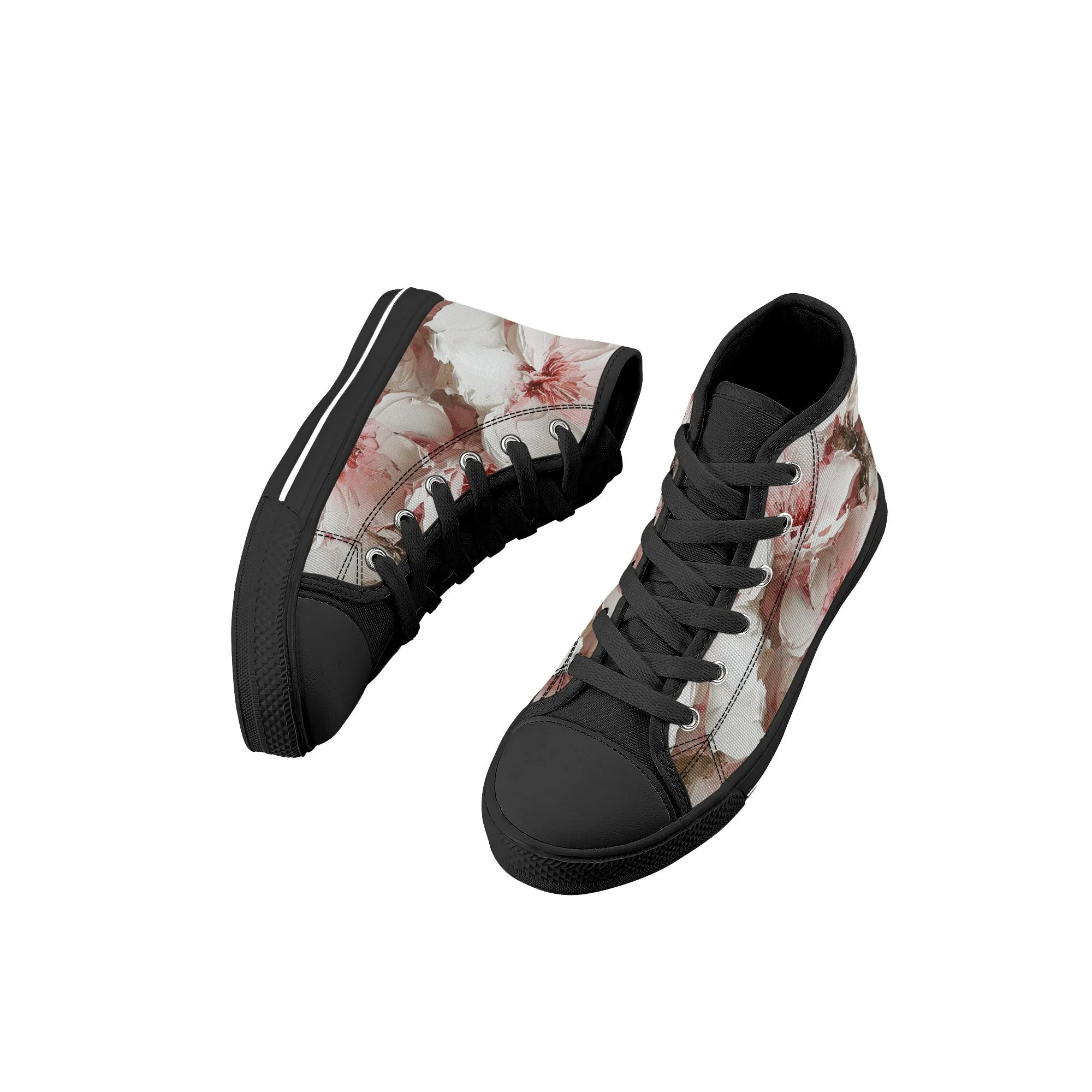 Slothy von Flowers Kids' High Top Canvas Shoes