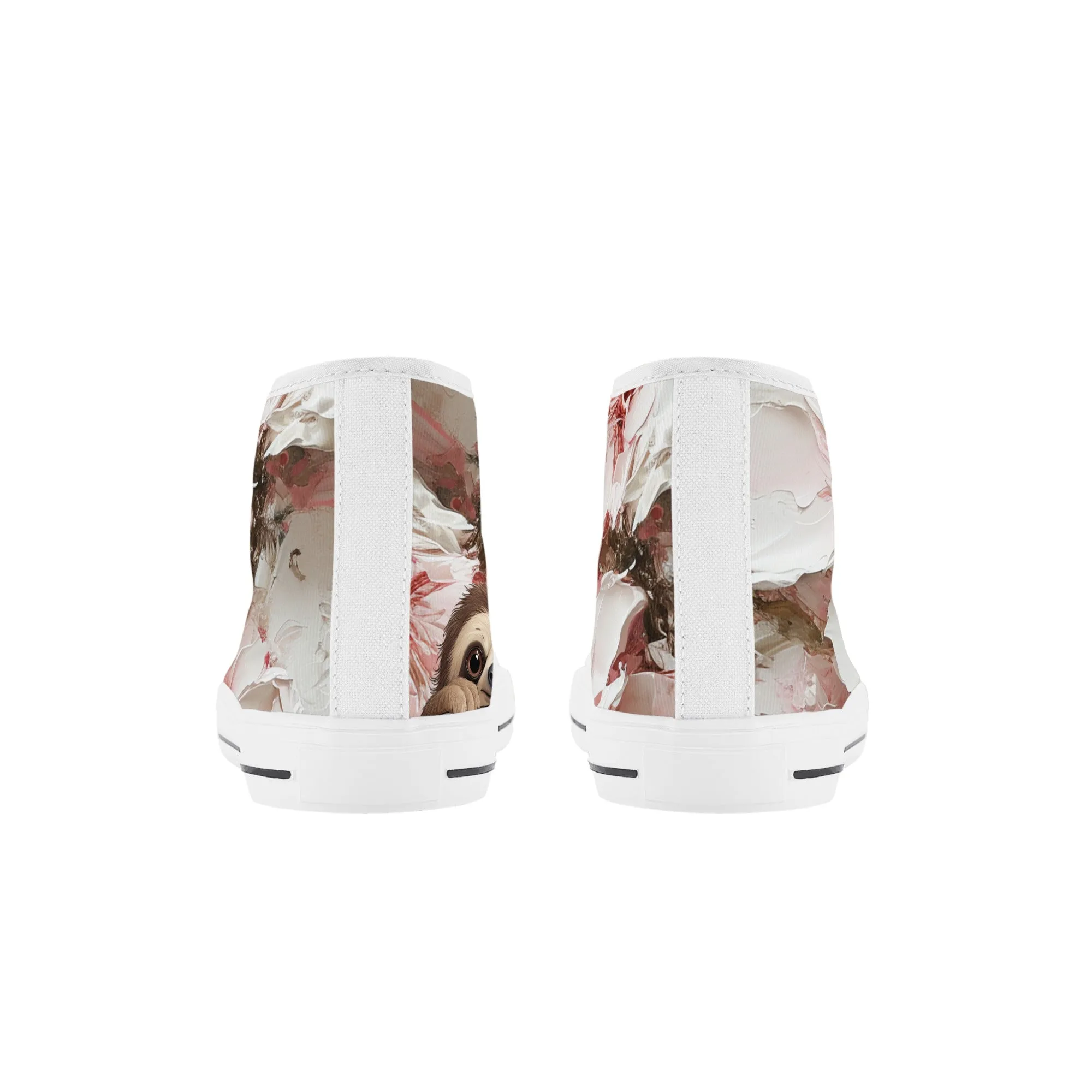 Slothy von Flowers Kids' High Top Canvas Shoes