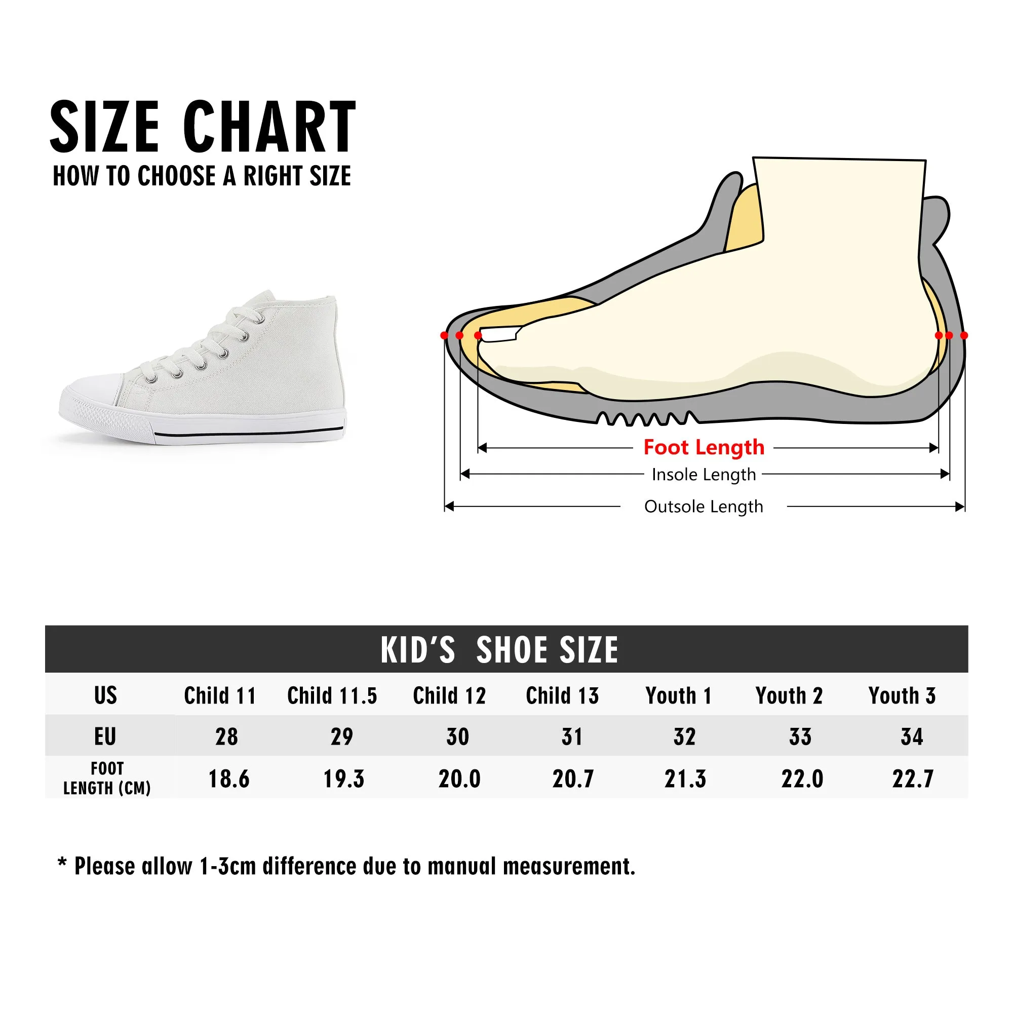 Slothy von Flowers Kids' High Top Canvas Shoes