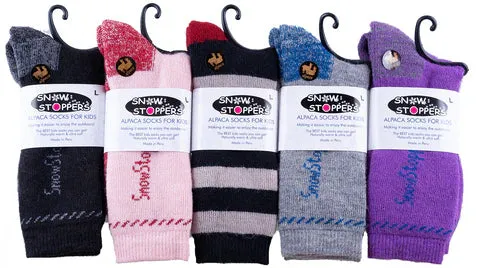 SnowStoppers - Kids Alpaca Wool Socks - Pink/Red