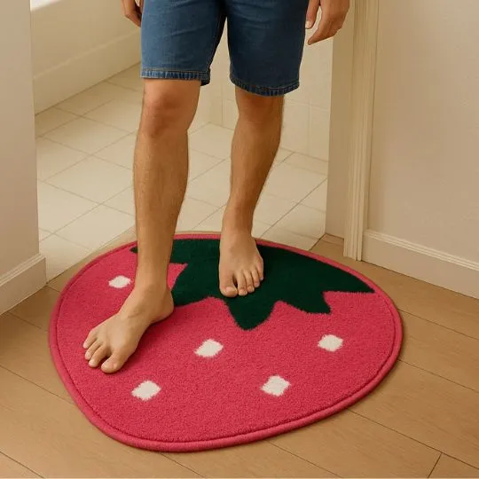 Strawberry Shape Bathroom Rug