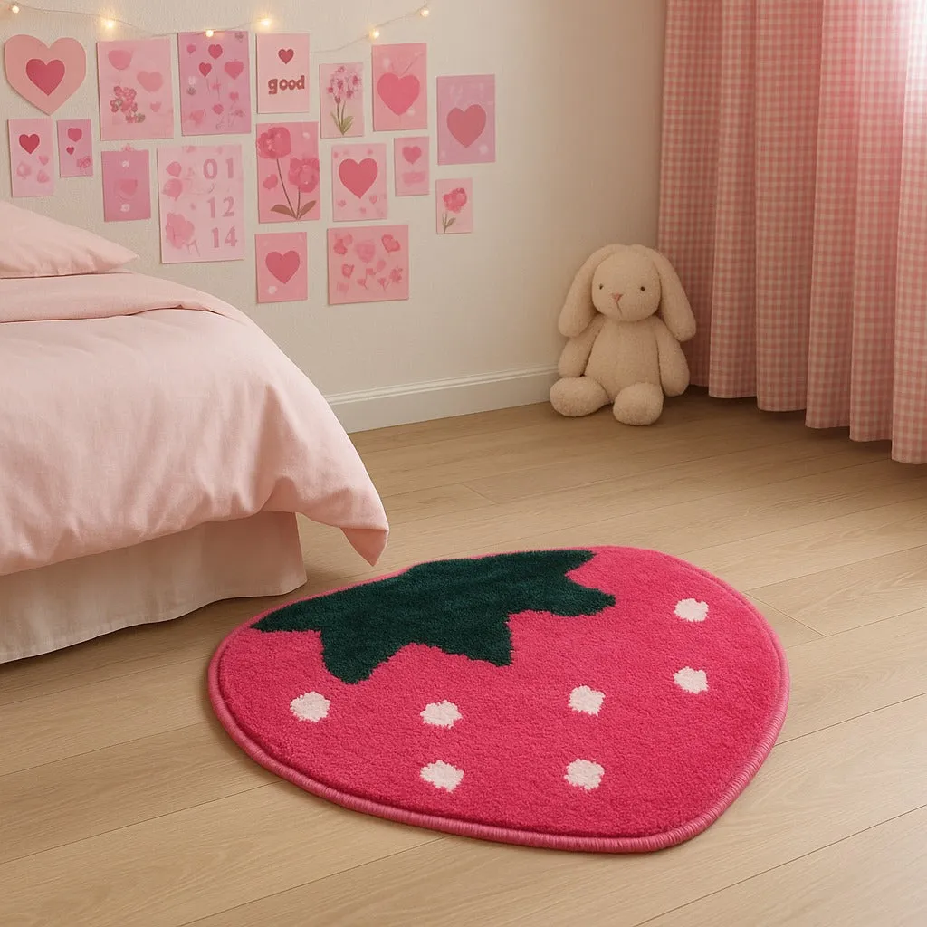Strawberry Shape Bathroom Rug