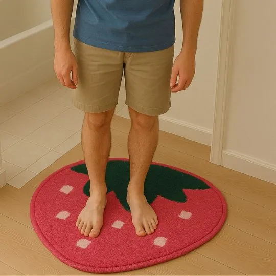 Strawberry Shape Bathroom Rug
