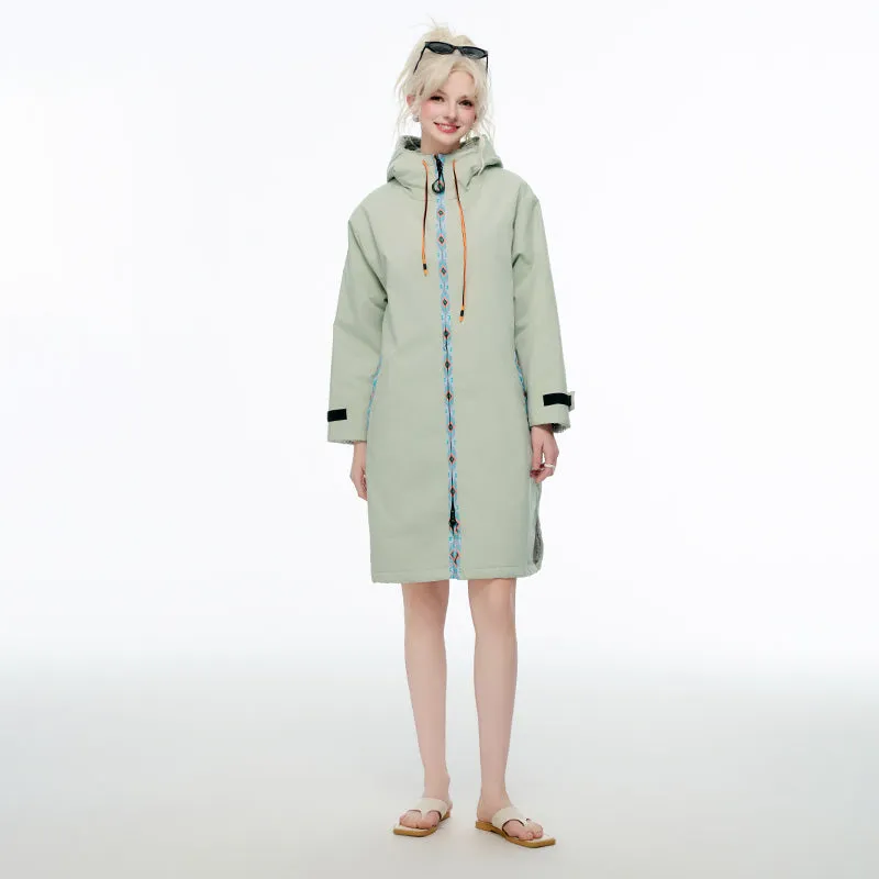 Surf Changing Microfiber Fabric Jacket Hooded Cloak Beach Surf Pool Lining Raincoat Unisex Coat Diving Warm Bathrobe