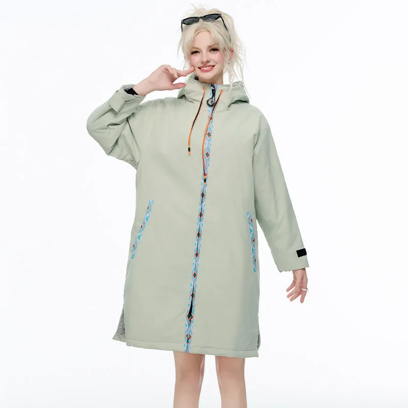 Surf Changing Microfiber Fabric Jacket Hooded Cloak Beach Surf Pool Lining Raincoat Unisex Coat Diving Warm Bathrobe