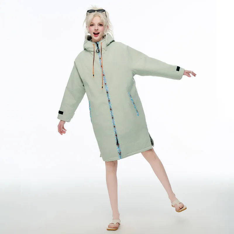 Surf Changing Microfiber Fabric Jacket Hooded Cloak Beach Surf Pool Lining Raincoat Unisex Coat Diving Warm Bathrobe
