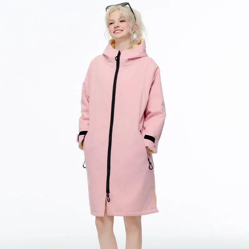 Surf Changing Microfiber Fabric Jacket Hooded Cloak Beach Surf Pool Lining Raincoat Unisex Coat Diving Warm Bathrobe