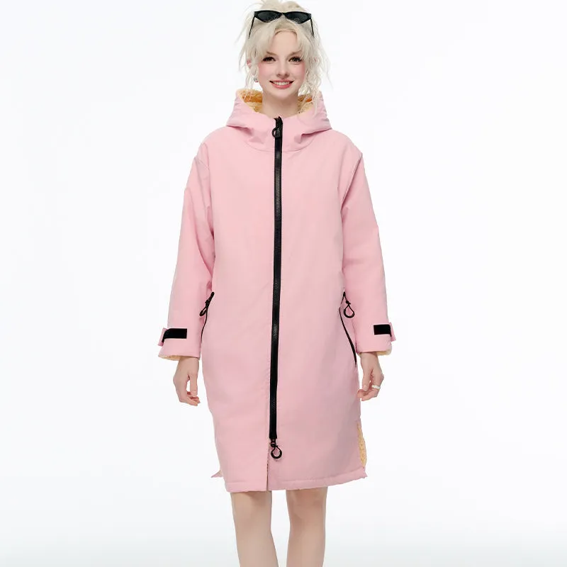 Surf Changing Microfiber Fabric Jacket Hooded Cloak Beach Surf Pool Lining Raincoat Unisex Coat Diving Warm Bathrobe