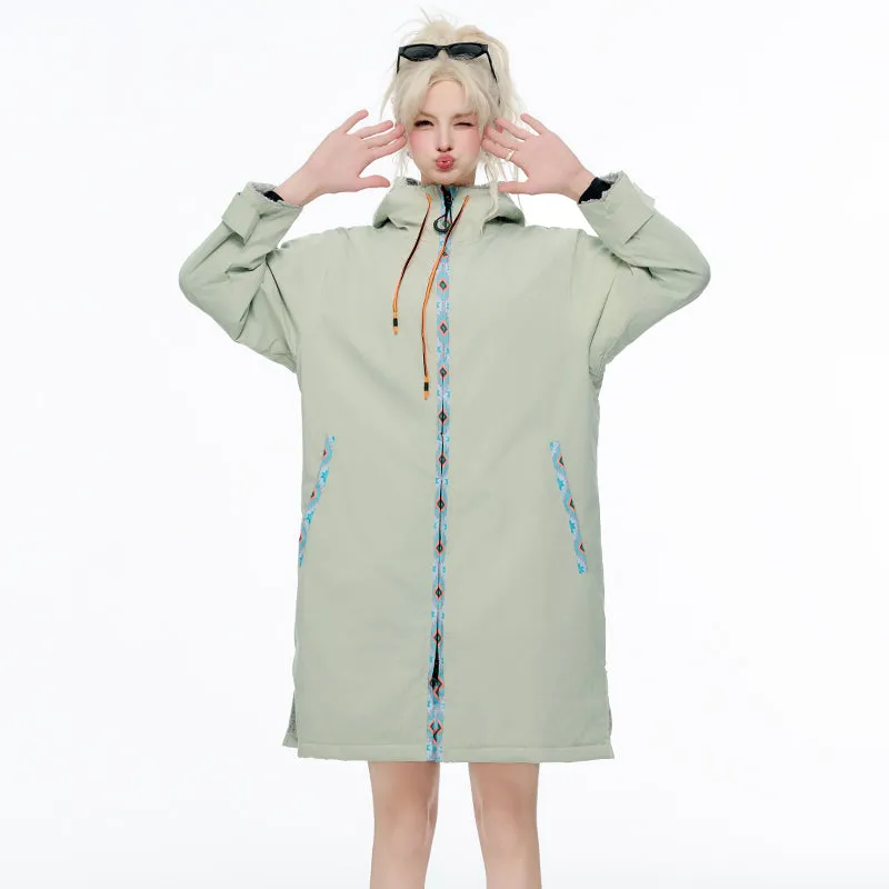 Surf Changing Microfiber Fabric Jacket Hooded Cloak Beach Surf Pool Lining Raincoat Unisex Coat Diving Warm Bathrobe