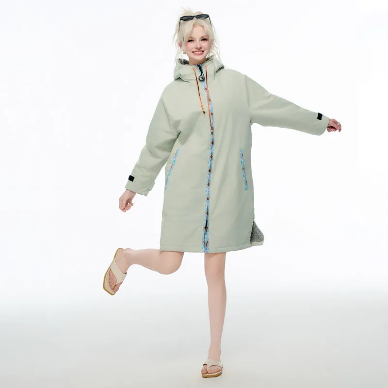 Surf Changing Microfiber Fabric Jacket Hooded Cloak Beach Surf Pool Lining Raincoat Unisex Coat Diving Warm Bathrobe