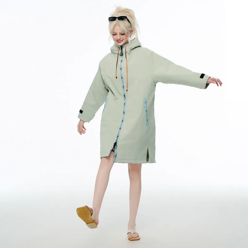 Surf Changing Microfiber Fabric Jacket Hooded Cloak Beach Surf Pool Lining Raincoat Unisex Coat Diving Warm Bathrobe