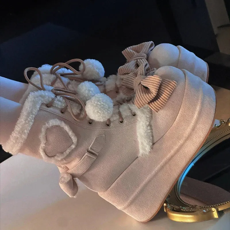 Sweet Bow Lolita Snow Boots