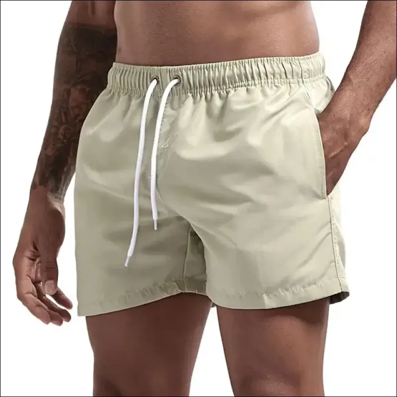 Swim trunks for men - quick dry board shorts with pockets for surfing and beach
