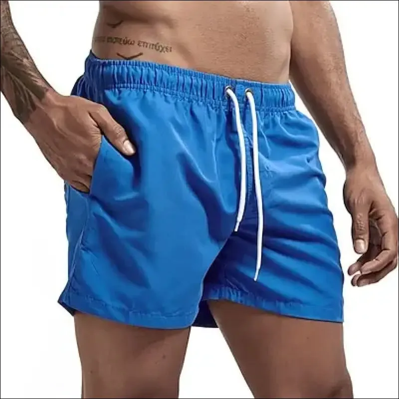 Swim trunks for men - quick dry board shorts with pockets for surfing and beach