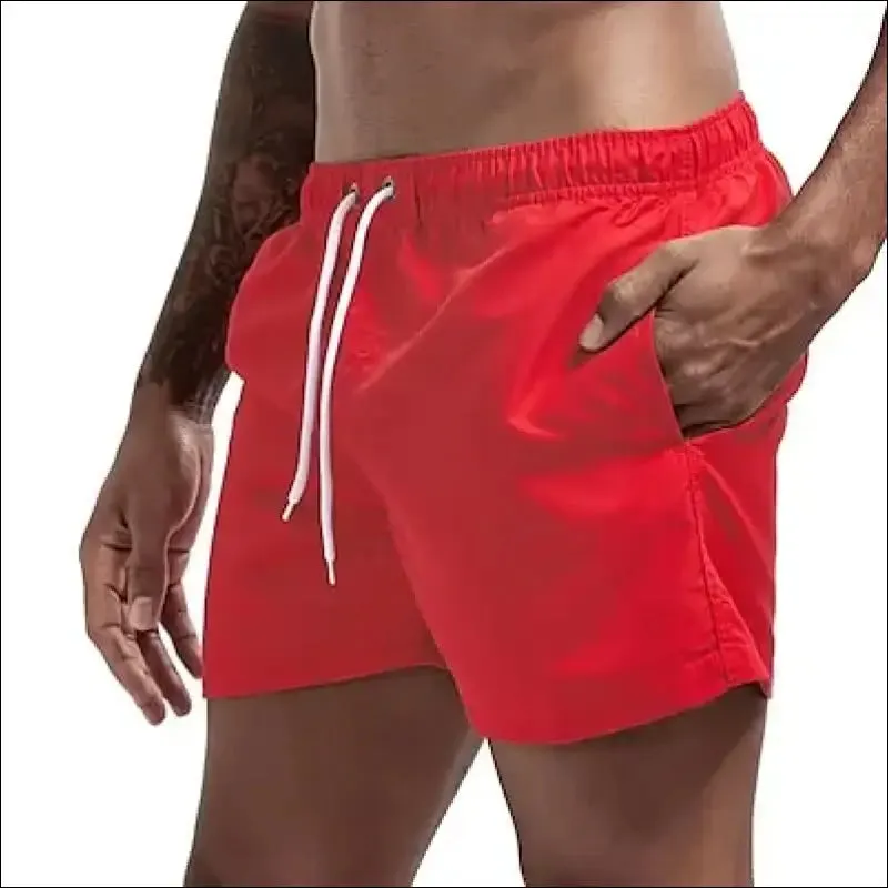 Swim trunks for men - quick dry board shorts with pockets for surfing and beach