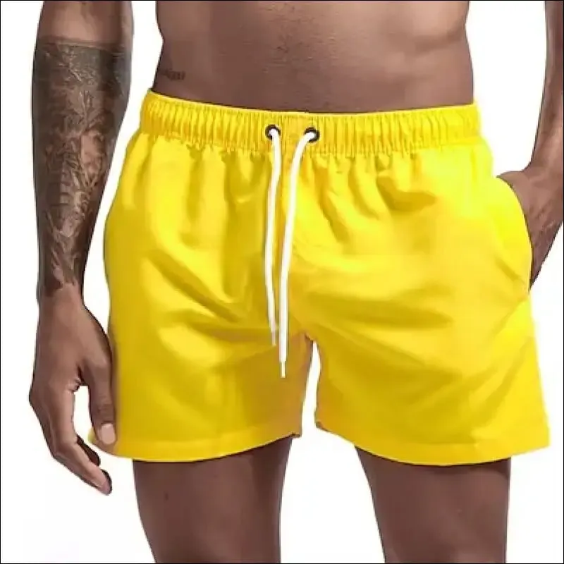 Swim trunks for men - quick dry board shorts with pockets for surfing and beach