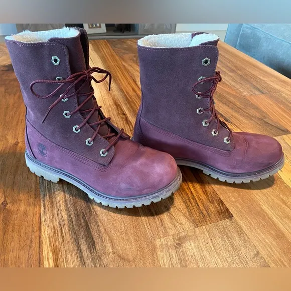 Timberland Jayne Fold Down Boots in Burgundy