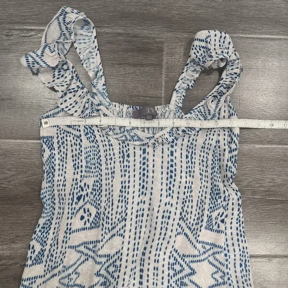 Tysa Blue and White Walk in The Garden Maxi Dress