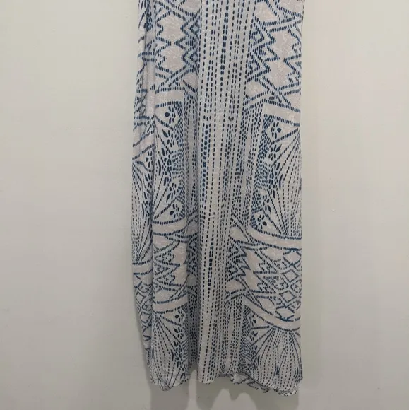 Tysa Blue and White Walk in The Garden Maxi Dress