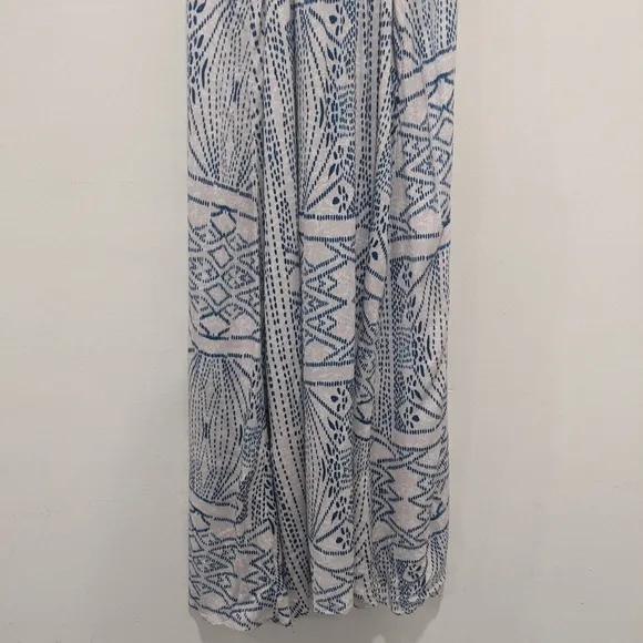 Tysa Blue and White Walk in The Garden Maxi Dress