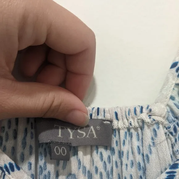 Tysa Blue and White Walk in The Garden Maxi Dress