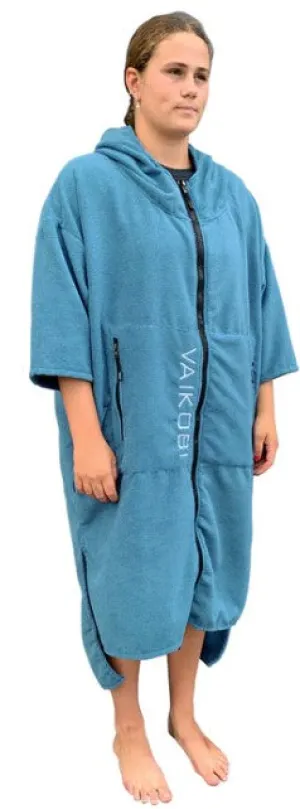 VAIKOBI FULL ZIP HOODED TOWEL - OCEAN BLUE