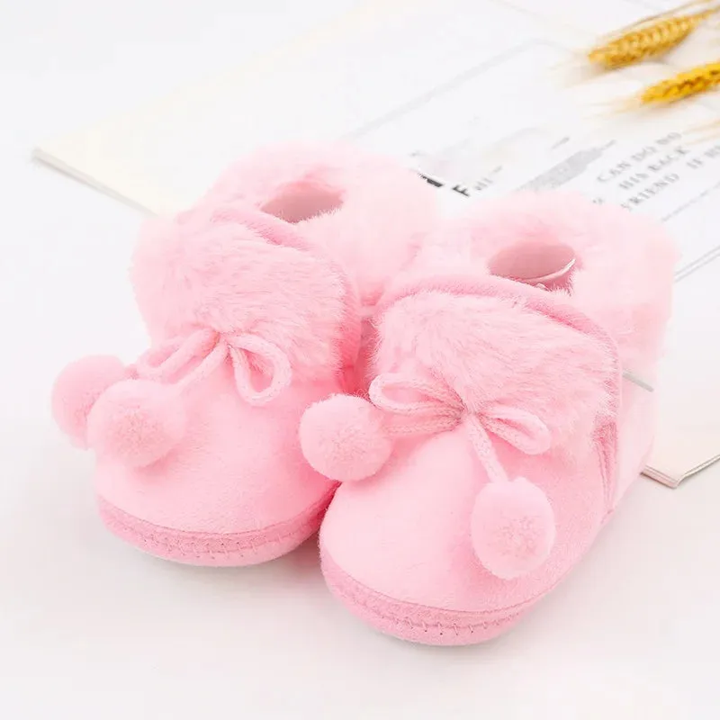 Winter Snow Baby Boots Newborn Warm Red Booties Soft Sole First Walkers Shoes for Baby Girls Boys Infant Shoes Toddler