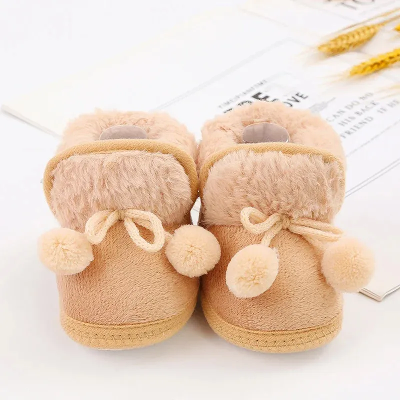 Winter Snow Baby Boots Newborn Warm Red Booties Soft Sole First Walkers Shoes for Baby Girls Boys Infant Shoes Toddler