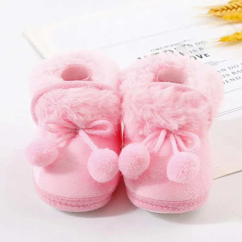 Winter Snow Baby Boots Newborn Warm Red Booties Soft Sole First Walkers Shoes for Baby Girls Boys Infant Shoes Toddler