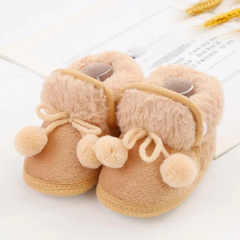 Winter Snow Baby Boots Newborn Warm Red Booties Soft Sole First Walkers Shoes for Baby Girls Boys Infant Shoes Toddler