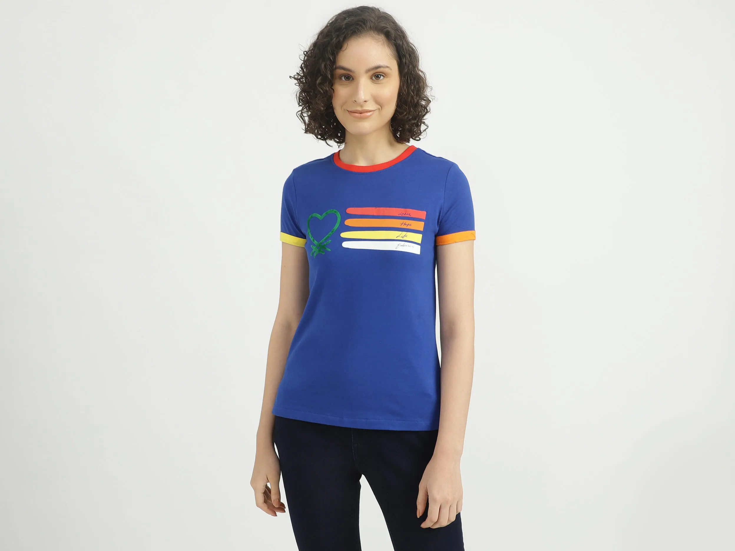 Women Printed Round Neck T-shirt
