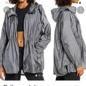 Zella Hooded Pack It Long Rain Anorak Windbreaker