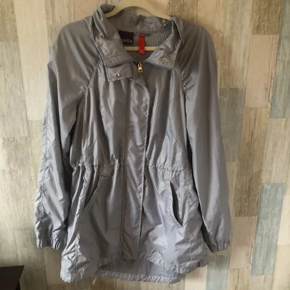 Zella Hooded Pack It Long Rain Anorak Windbreaker