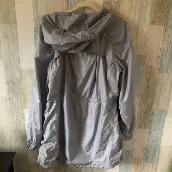 Zella Hooded Pack It Long Rain Anorak Windbreaker